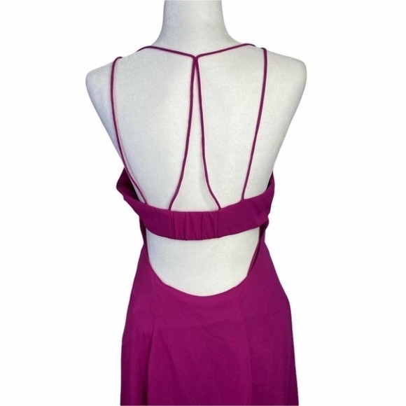 Express Dress Magenta Crisscross Strap Back Knee Length Purple size 10 - Picture 5 of 15